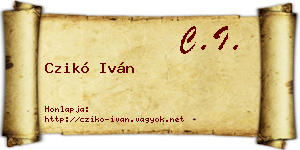 Czikó Iván névjegykártya