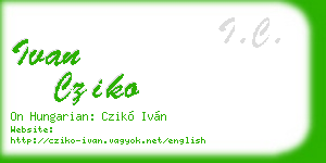 ivan cziko business card